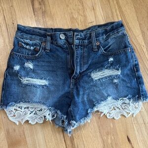 Aeropostale Denim Lace Trim Women Shorts